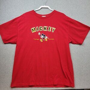 Walt Disney World T-Shirt Womens XXL Vintage Mickey Red Embroidered Mickey Mouse